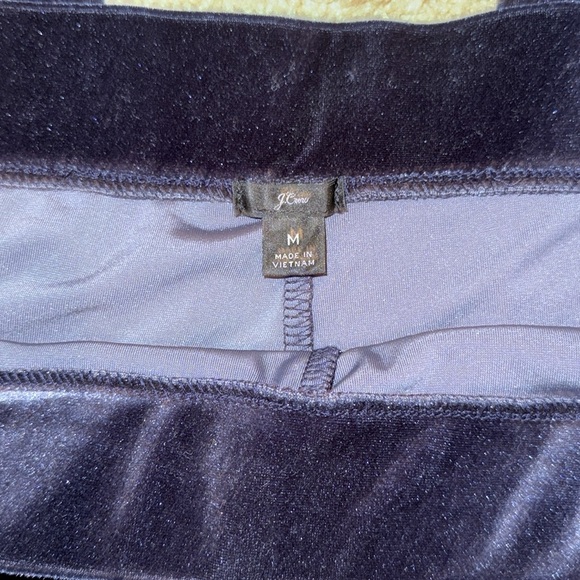 J. Crew Blue Stretch Velvet Leggings Fitted Cozy Comfy Lounge Pants Pull On Sz M - Picture 5 of 9
